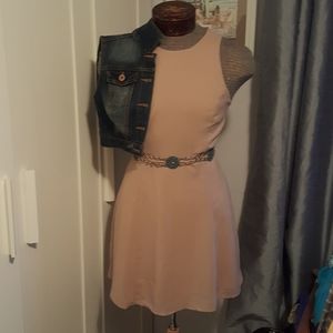 Blush color fitted dress